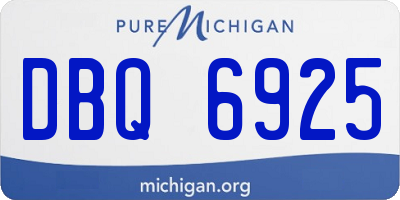 MI license plate DBQ6925