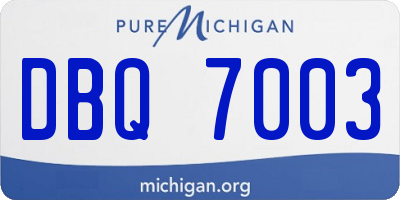 MI license plate DBQ7003