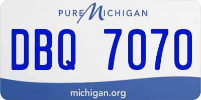 MI license plate DBQ7070