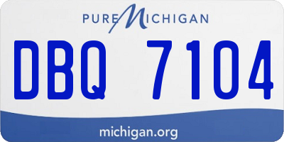 MI license plate DBQ7104