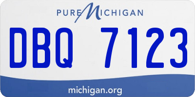 MI license plate DBQ7123