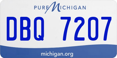 MI license plate DBQ7207