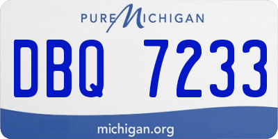 MI license plate DBQ7233