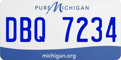 MI license plate DBQ7234