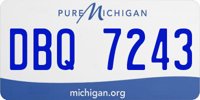 MI license plate DBQ7243