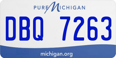 MI license plate DBQ7263