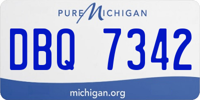 MI license plate DBQ7342