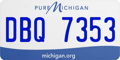 MI license plate DBQ7353