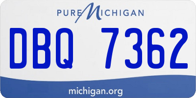 MI license plate DBQ7362