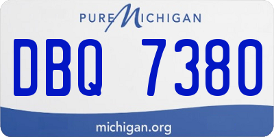 MI license plate DBQ7380
