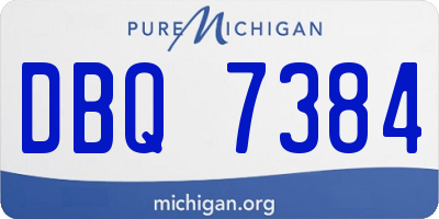 MI license plate DBQ7384
