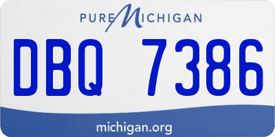 MI license plate DBQ7386