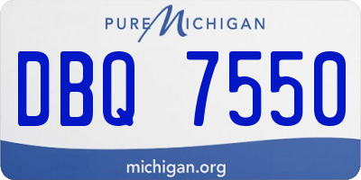 MI license plate DBQ7550