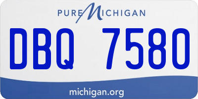 MI license plate DBQ7580