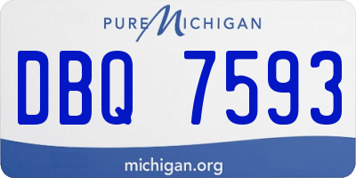 MI license plate DBQ7593