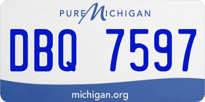 MI license plate DBQ7597