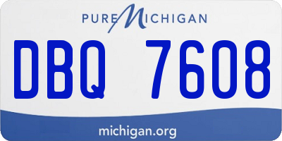 MI license plate DBQ7608
