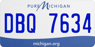 MI license plate DBQ7634