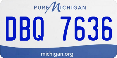 MI license plate DBQ7636