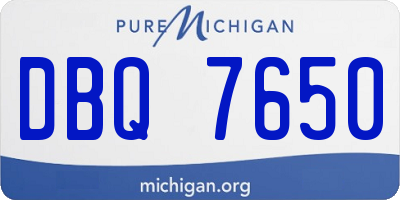 MI license plate DBQ7650