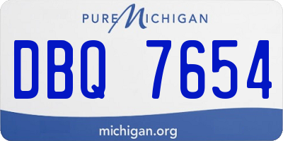 MI license plate DBQ7654