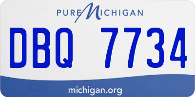 MI license plate DBQ7734