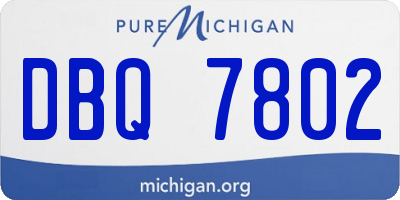 MI license plate DBQ7802