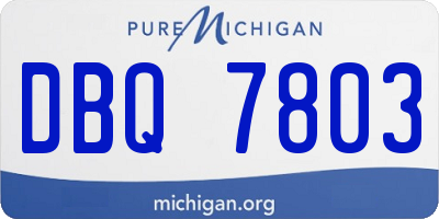 MI license plate DBQ7803