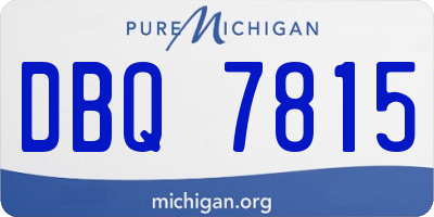 MI license plate DBQ7815