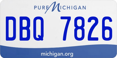 MI license plate DBQ7826