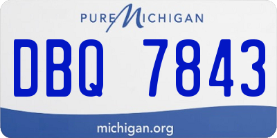 MI license plate DBQ7843