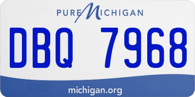 MI license plate DBQ7968
