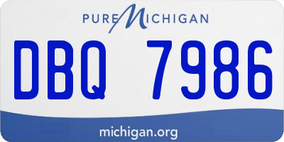 MI license plate DBQ7986