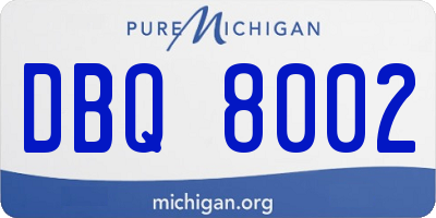 MI license plate DBQ8002