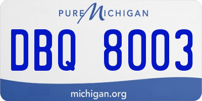 MI license plate DBQ8003