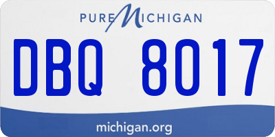 MI license plate DBQ8017