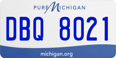 MI license plate DBQ8021