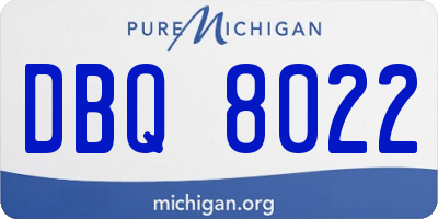 MI license plate DBQ8022