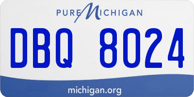 MI license plate DBQ8024