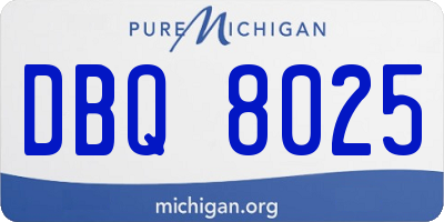 MI license plate DBQ8025