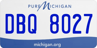 MI license plate DBQ8027