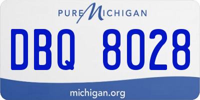 MI license plate DBQ8028