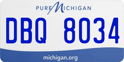 MI license plate DBQ8034