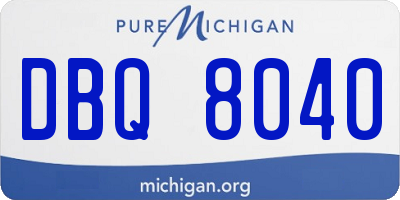 MI license plate DBQ8040
