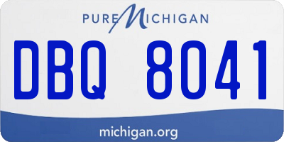 MI license plate DBQ8041