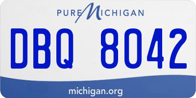 MI license plate DBQ8042