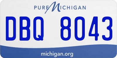 MI license plate DBQ8043
