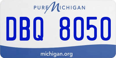 MI license plate DBQ8050