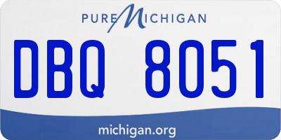 MI license plate DBQ8051