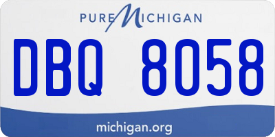 MI license plate DBQ8058